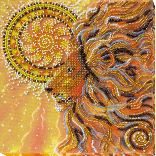 Mid-sized bead embroidery kit Sunny lion (Deco Scenes), AMB-021 by Abris Art - buy online! ✿ Fast delivery ✿ Factory price ✿ Wholesale and retail ✿ Purchase Sets MIDI for beadwork