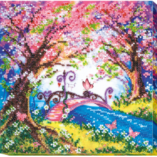 Mid-sized bead embroidery kit Bridge into the spring (Landscapes)