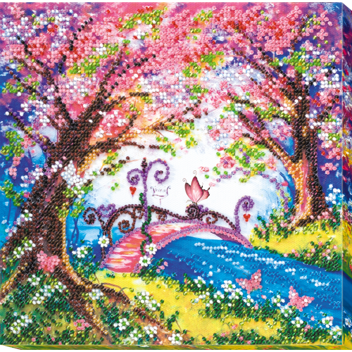 Mid-sized bead embroidery kit Bridge into the spring (Landscapes), AMB-023 by Abris Art - buy online! ✿ Fast delivery ✿ Factory price ✿ Wholesale and retail ✿ Purchase Sets MIDI for beadwork