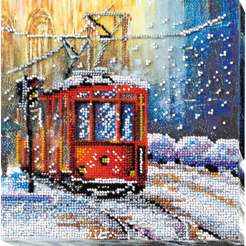 Mid-sized bead embroidery kit Tram of wishes (Landscapes), AMB-025 by Abris Art - buy online! ✿ Fast delivery ✿ Factory price ✿ Wholesale and retail ✿ Purchase Sets MIDI for beadwork