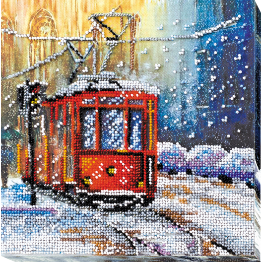 Mid-sized bead embroidery kit Tram of wishes (Landscapes), AMB-025 by Abris Art - buy online! ✿ Fast delivery ✿ Factory price ✿ Wholesale and retail ✿ Purchase Sets MIDI for beadwork