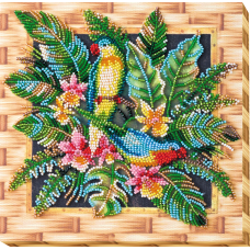 Mid-sized bead embroidery kit Lori parrots (Animals)
