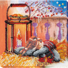 Mid-sized bead embroidery kit By the fire (Animals)