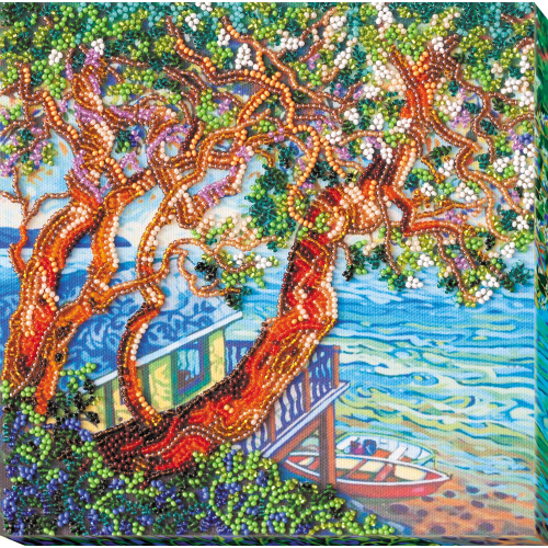 Mid-sized bead embroidery kit Above the sea (Landscapes), AMB-041 by Abris Art - buy online! ✿ Fast delivery ✿ Factory price ✿ Wholesale and retail ✿ Purchase Sets MIDI for beadwork