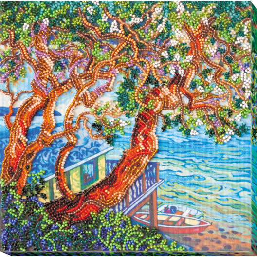 Mid-sized bead embroidery kit Above the sea (Landscapes), AMB-041 by Abris Art - buy online! ✿ Fast delivery ✿ Factory price ✿ Wholesale and retail ✿ Purchase Sets MIDI for beadwork