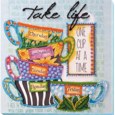 Mid-sized bead embroidery kit Coffee break (Household stories)