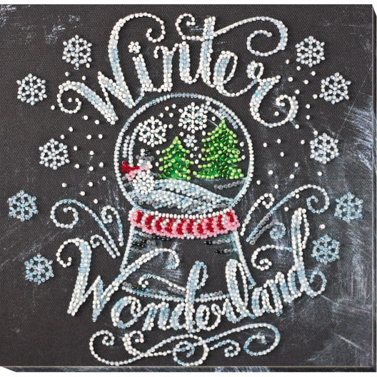 Mid-sized bead embroidery kit Winter wonderland (Winter tale), AMB-047 by Abris Art - buy online! ✿ Fast delivery ✿ Factory price ✿ Wholesale and retail ✿ Purchase Sets MIDI for beadwork