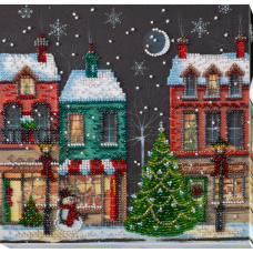 Mid-sized bead embroidery kit Holiday town (Winter tale)