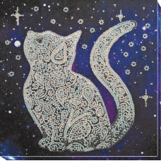 Mid-sized bead embroidery kit Star cat (Fantasy)