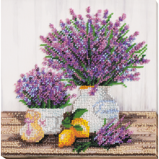 Mid-sized bead embroidery kit Lavander`s aroma (Still life), AMB-059 by Abris Art - buy online! ✿ Fast delivery ✿ Factory price ✿ Wholesale and retail ✿ Purchase Sets MIDI for beadwork