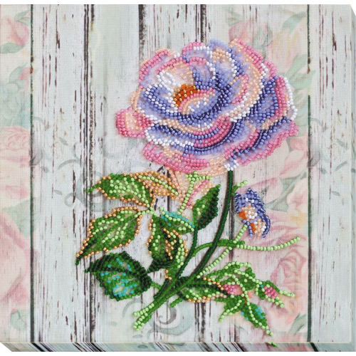 Mid-sized bead embroidery kit Сhina rose (Flowers), AMB-063 by Abris Art - buy online! ✿ Fast delivery ✿ Factory price ✿ Wholesale and retail ✿ Purchase Sets MIDI for beadwork