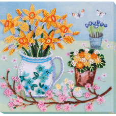 Mid-sized bead embroidery kit April morning (Flowers)