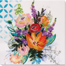 Mid-sized bead embroidery kit Blooming flowers (Flowers)