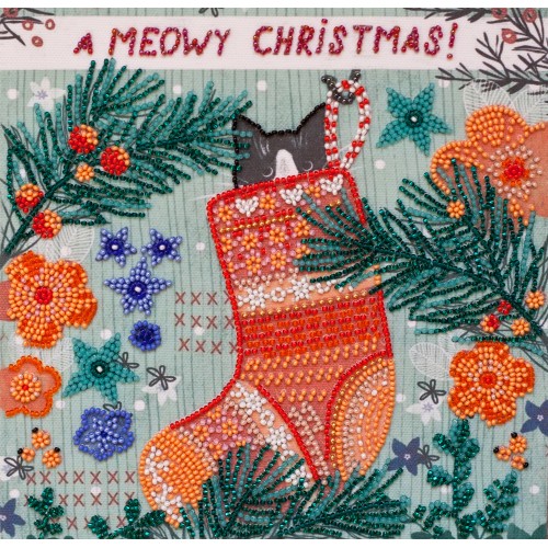 Mid-sized bead embroidery kit Meowy, AMB-074 by Abris Art - buy online! ✿ Fast delivery ✿ Factory price ✿ Wholesale and retail ✿ Purchase Sets MIDI for beadwork