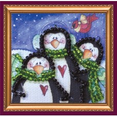 Mini Magnets Bead embroidery kit Penguin family