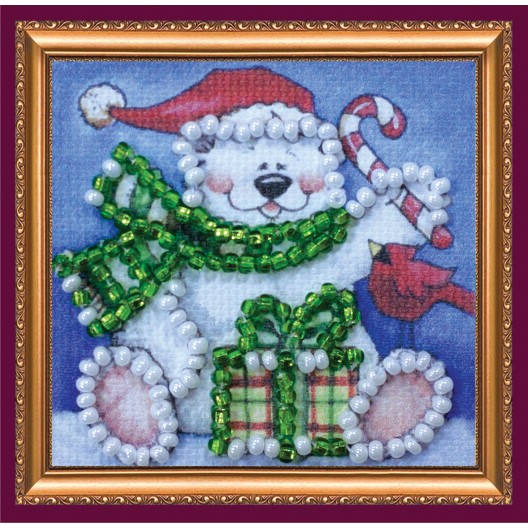 Mini Magnets Bead embroidery kit Fun bear, AMM-024 by Abris Art - buy online! ✿ Fast delivery ✿ Factory price ✿ Wholesale and retail ✿ Purchase Kits for embroidery with beads - mini-magnets