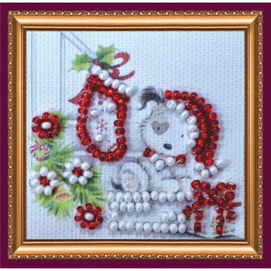 Mini Magnets Bead embroidery kit New Year surprise, AMM-027 by Abris Art - buy online! ✿ Fast delivery ✿ Factory price ✿ Wholesale and retail ✿ Purchase Kits for embroidery with beads - mini-magnets