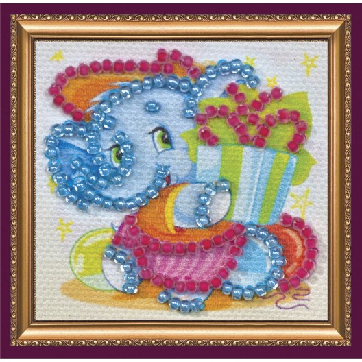 Mini Magnets Bead embroidery kit Baby elephant, AMM-035 by Abris Art - buy online! ✿ Fast delivery ✿ Factory price ✿ Wholesale and retail ✿ Purchase Kits for embroidery with beads - mini-magnets
