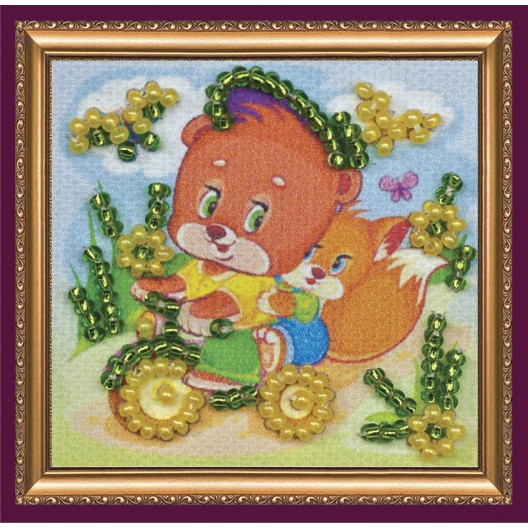 Mini Magnets Bead embroidery kit Happy walking, AMM-038 by Abris Art - buy online! ✿ Fast delivery ✿ Factory price ✿ Wholesale and retail ✿ Purchase Kits for embroidery with beads - mini-magnets