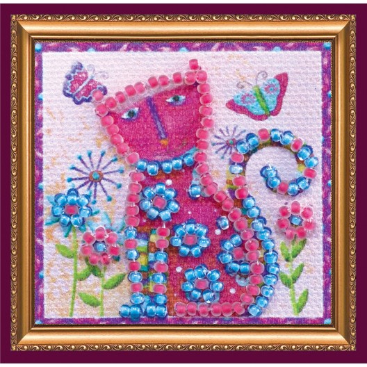 Mini Magnets Bead embroidery kit Оnce was a cat, AMM-044 by Abris Art - buy online! ✿ Fast delivery ✿ Factory price ✿ Wholesale and retail ✿ Purchase Kits for embroidery with beads - mini-magnets