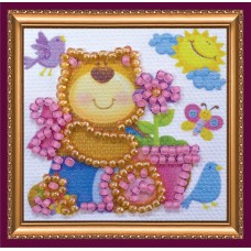 Mini Magnets Bead embroidery kit Teddy-bear
