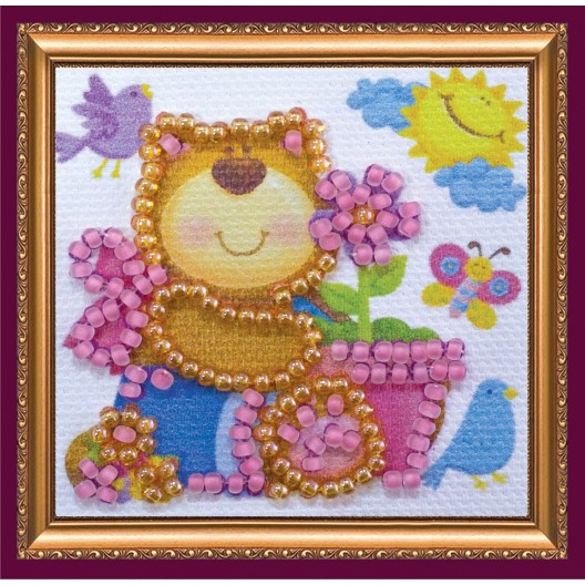 Mini Magnets Bead embroidery kit Teddy-bear, AMM-046 by Abris Art - buy online! ✿ Fast delivery ✿ Factory price ✿ Wholesale and retail ✿ Purchase Kits for embroidery with beads - mini-magnets