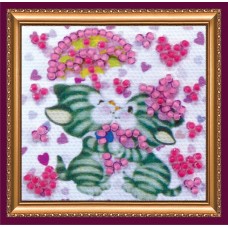 Mini Magnets Bead embroidery kit Pair in love