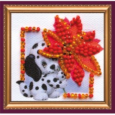 Mini Magnets Bead embroidery kit The Scarlet Flower
