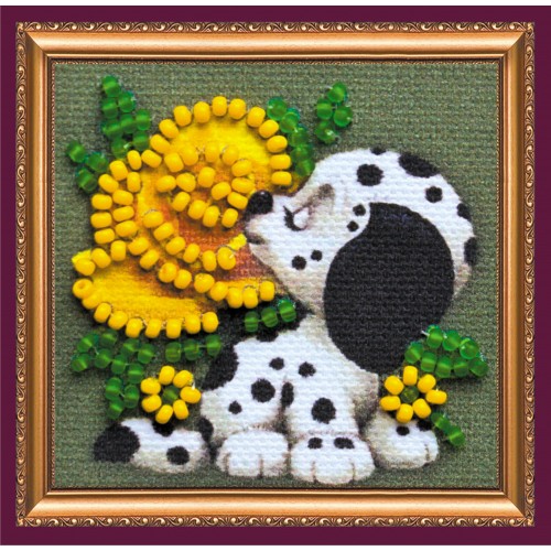 Mini Magnets Bead embroidery kit Puppy, AMM-056 by Abris Art - buy online! ✿ Fast delivery ✿ Factory price ✿ Wholesale and retail ✿ Purchase Kits for embroidery with beads - mini-magnets
