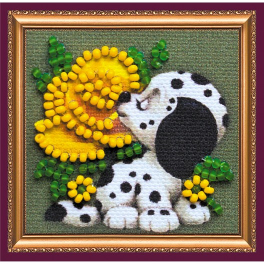 Mini Magnets Bead embroidery kit Puppy, AMM-056 by Abris Art - buy online! ✿ Fast delivery ✿ Factory price ✿ Wholesale and retail ✿ Purchase Kits for embroidery with beads - mini-magnets