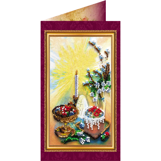 Postcard Bead embroidery kit Easter – 4, AO-004 by Abris Art - buy online! ✿ Fast delivery ✿ Factory price ✿ Wholesale and retail ✿ Purchase Postcards for bead embroidery