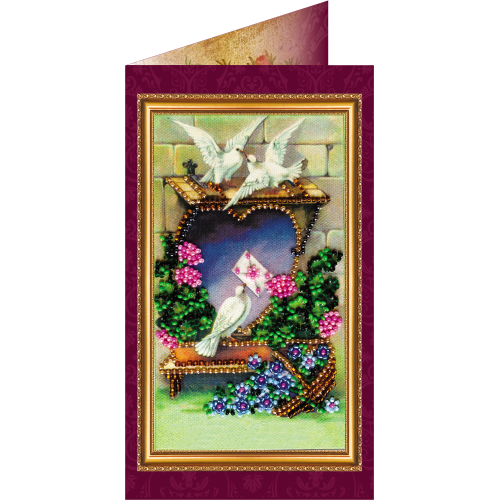 Postcard Bead embroidery kit With love – 1, AO-011 by Abris Art - buy online! ✿ Fast delivery ✿ Factory price ✿ Wholesale and retail ✿ Purchase Postcards for bead embroidery