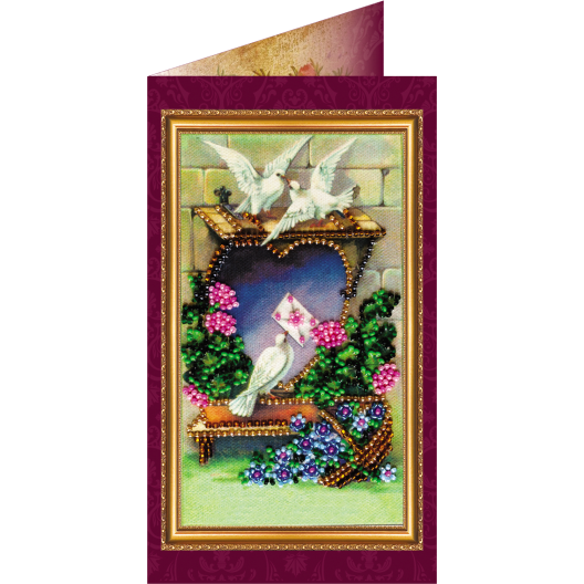 Postcard Bead embroidery kit With love – 1, AO-011 by Abris Art - buy online! ✿ Fast delivery ✿ Factory price ✿ Wholesale and retail ✿ Purchase Postcards for bead embroidery
