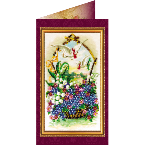 Postcard Bead embroidery kit Happy Angel Day – 1, AO-015 by Abris Art - buy online! ✿ Fast delivery ✿ Factory price ✿ Wholesale and retail ✿ Purchase Postcards for bead embroidery