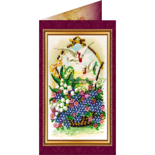 Postcard Bead embroidery kit Happy Angel Day – 1, AO-015 by Abris Art - buy online! ✿ Fast delivery ✿ Factory price ✿ Wholesale and retail ✿ Purchase Postcards for bead embroidery