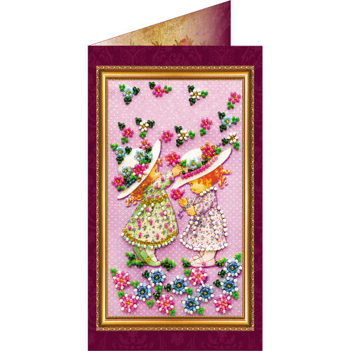 Postcard Bead embroidery kit Happy Birthday – 2, AO-016 by Abris Art - buy online! ✿ Fast delivery ✿ Factory price ✿ Wholesale and retail ✿ Purchase Postcards for bead embroidery