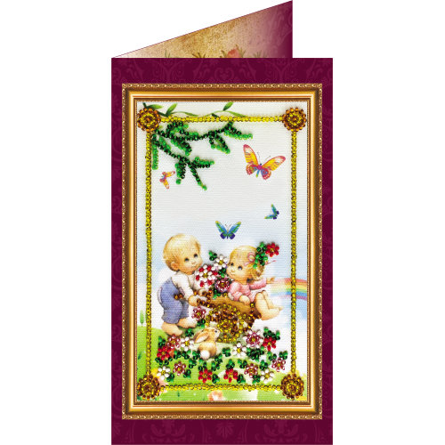 Postcard Bead embroidery kit Congratulations – 1, AO-017 by Abris Art - buy online! ✿ Fast delivery ✿ Factory price ✿ Wholesale and retail ✿ Purchase Postcards for bead embroidery