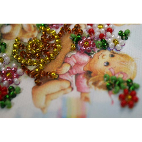 Postcard Bead embroidery kit Congratulations – 1, AO-017 by Abris Art - buy online! ✿ Fast delivery ✿ Factory price ✿ Wholesale and retail ✿ Purchase Postcards for bead embroidery