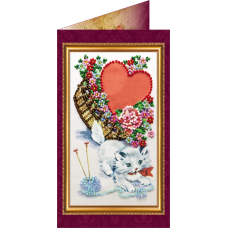 Postcard Bead embroidery kit With love – 2