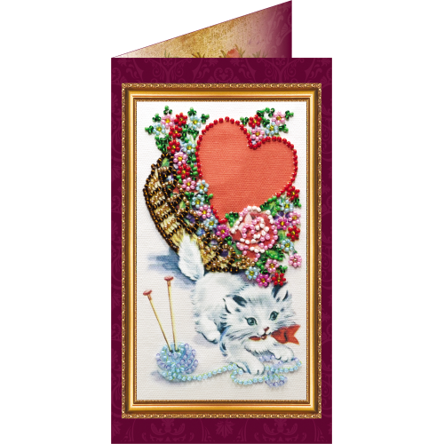 Postcard Bead embroidery kit With love – 2, AO-019 by Abris Art - buy online! ✿ Fast delivery ✿ Factory price ✿ Wholesale and retail ✿ Purchase Postcards for bead embroidery