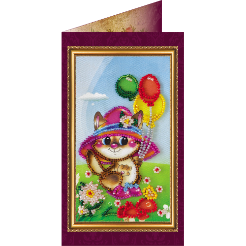 Postcard Bead embroidery kit Happy Birthday – 3, AO-024 by Abris Art - buy online! ✿ Fast delivery ✿ Factory price ✿ Wholesale and retail ✿ Purchase Postcards for bead embroidery