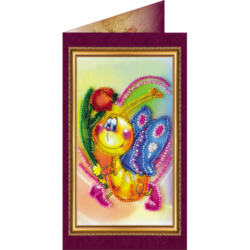 Postcard Bead embroidery kit Congratulations – 6, AO-028 by Abris Art - buy online! ✿ Fast delivery ✿ Factory price ✿ Wholesale and retail ✿ Purchase Postcards for bead embroidery