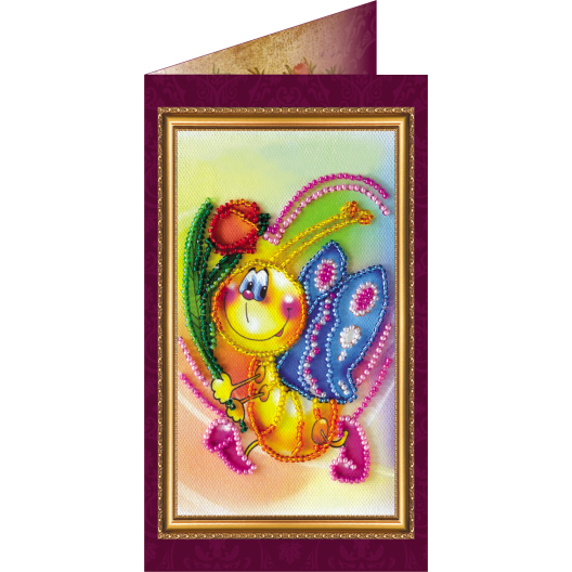 Postcard Bead embroidery kit Congratulations – 6, AO-028 by Abris Art - buy online! ✿ Fast delivery ✿ Factory price ✿ Wholesale and retail ✿ Purchase Postcards for bead embroidery