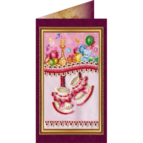 Postcard Bead embroidery kit Daughters birthday – 1, AO-029 by Abris Art - buy online! ✿ Fast delivery ✿ Factory price ✿ Wholesale and retail ✿ Purchase Postcards for bead embroidery