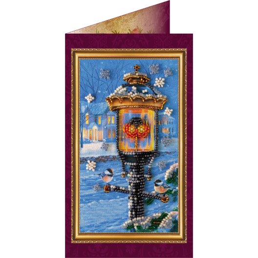 Postcard Bead embroidery kit Happy New Year – 3, AO-031 by Abris Art - buy online! ✿ Fast delivery ✿ Factory price ✿ Wholesale and retail ✿ Purchase Postcards for bead embroidery