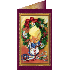Postcard Bead embroidery kit Merry Christmas – 1