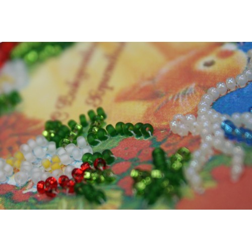 Postcard Bead embroidery kit Merry Christmas – 1, AO-033 by Abris Art - buy online! ✿ Fast delivery ✿ Factory price ✿ Wholesale and retail ✿ Purchase Postcards for bead embroidery