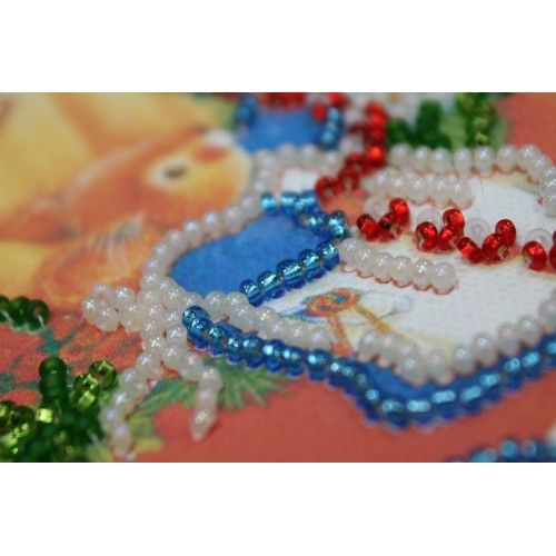 Postcard Bead embroidery kit Merry Christmas – 1, AO-033 by Abris Art - buy online! ✿ Fast delivery ✿ Factory price ✿ Wholesale and retail ✿ Purchase Postcards for bead embroidery