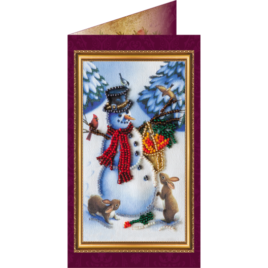 Postcard Bead embroidery kit Merry Christmas – 2, AO-037 by Abris Art - buy online! ✿ Fast delivery ✿ Factory price ✿ Wholesale and retail ✿ Purchase Postcards for bead embroidery