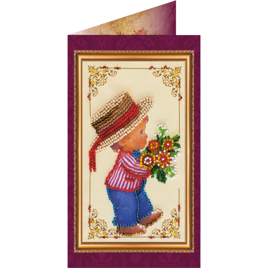 Postcard Bead embroidery kit Congratulations – 7, AO-041 by Abris Art - buy online! ✿ Fast delivery ✿ Factory price ✿ Wholesale and retail ✿ Purchase Postcards for bead embroidery